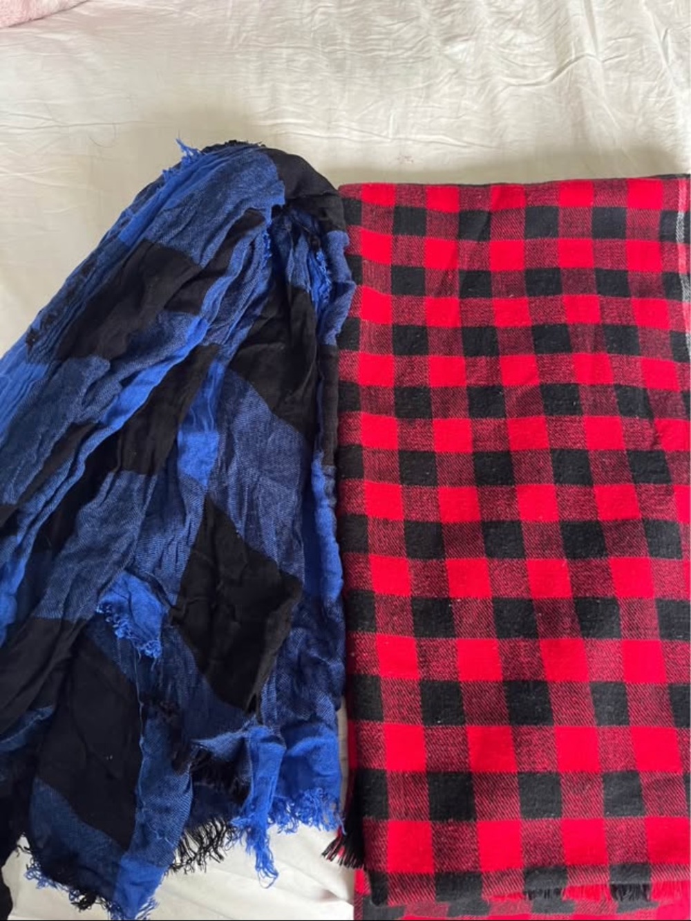 Two Plaid Large Scarfs